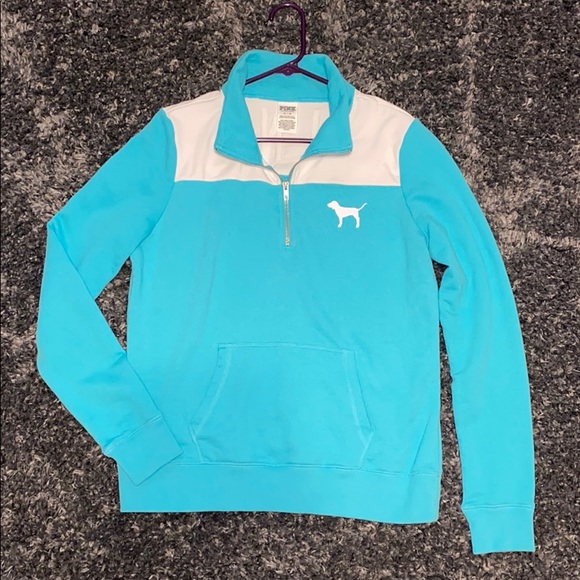 PINK Victoria's Secret Tops - PINK 3/4 zip with flower / leaf PINK on back.